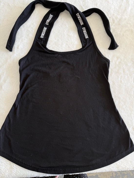 Gymshark Tops - Gymshark Black Halter Tank Top XS Logo Strap Athletic Workout Gym Athleisure